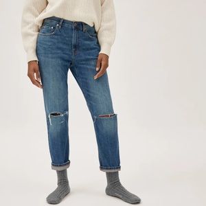 everlane | the summer jean distressed knees relaxed fit 24